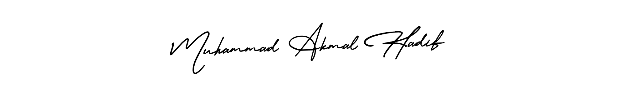 You should practise on your own different ways (AmerikaSignatureDemo-Regular) to write your name (Muhammad Akmal Hadif) in signature. don't let someone else do it for you. Muhammad Akmal Hadif signature style 3 images and pictures png