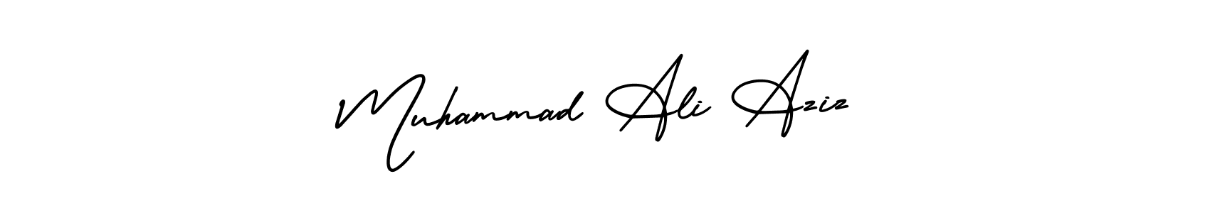 AmerikaSignatureDemo-Regular is a professional signature style that is perfect for those who want to add a touch of class to their signature. It is also a great choice for those who want to make their signature more unique. Get Muhammad Ali Aziz name to fancy signature for free. Muhammad Ali Aziz signature style 3 images and pictures png