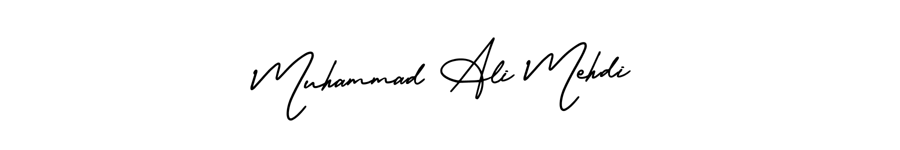 You should practise on your own different ways (AmerikaSignatureDemo-Regular) to write your name (Muhammad Ali Mehdi) in signature. don't let someone else do it for you. Muhammad Ali Mehdi signature style 3 images and pictures png