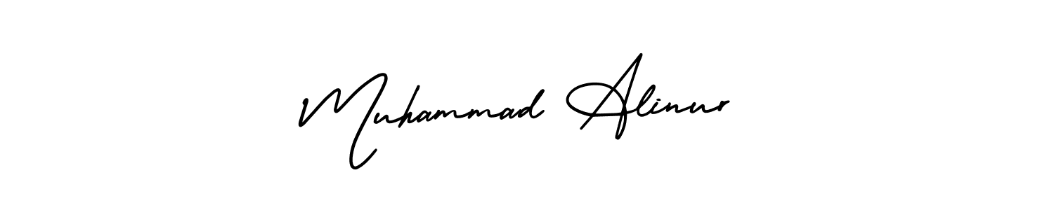 You should practise on your own different ways (AmerikaSignatureDemo-Regular) to write your name (Muhammad Alinur) in signature. don't let someone else do it for you. Muhammad Alinur signature style 3 images and pictures png