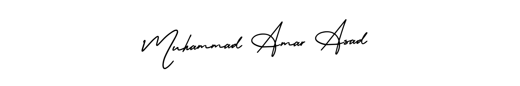 This is the best signature style for the Muhammad Amar Asad name. Also you like these signature font (AmerikaSignatureDemo-Regular). Mix name signature. Muhammad Amar Asad signature style 3 images and pictures png