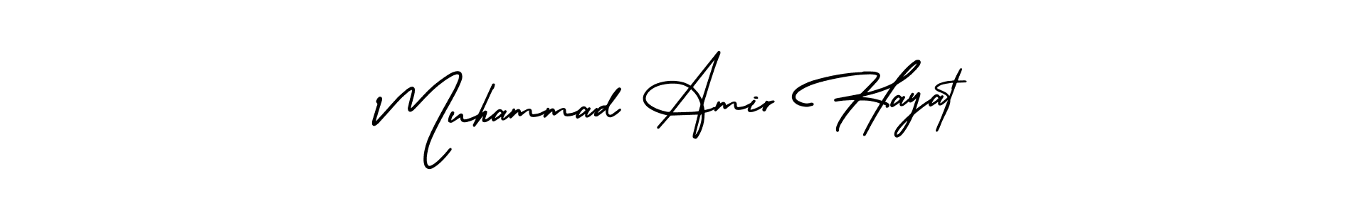 How to make Muhammad Amir Hayat name signature. Use AmerikaSignatureDemo-Regular style for creating short signs online. This is the latest handwritten sign. Muhammad Amir Hayat signature style 3 images and pictures png