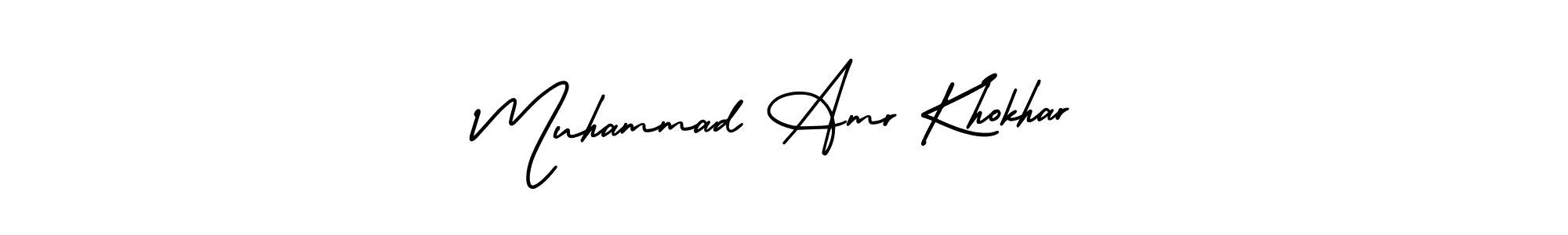 How to make Muhammad Amr Khokhar name signature. Use AmerikaSignatureDemo-Regular style for creating short signs online. This is the latest handwritten sign. Muhammad Amr Khokhar signature style 3 images and pictures png