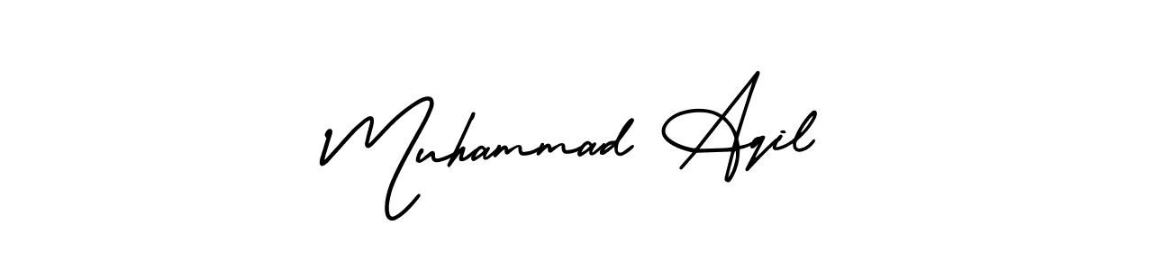 Use a signature maker to create a handwritten signature online. With this signature software, you can design (AmerikaSignatureDemo-Regular) your own signature for name Muhammad Aqil. Muhammad Aqil signature style 3 images and pictures png