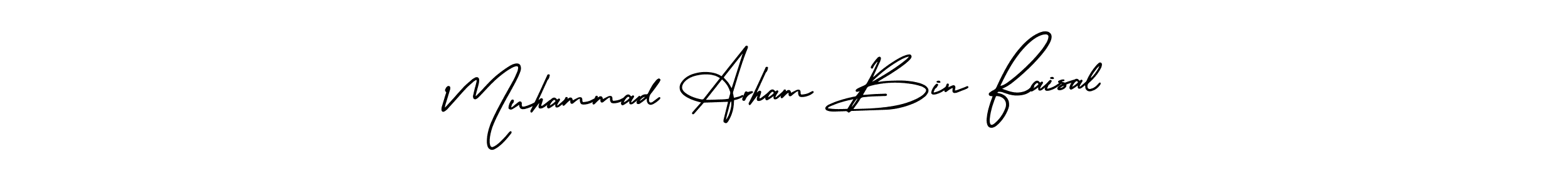 It looks lik you need a new signature style for name Muhammad Arham Bin Faisal. Design unique handwritten (AmerikaSignatureDemo-Regular) signature with our free signature maker in just a few clicks. Muhammad Arham Bin Faisal signature style 3 images and pictures png