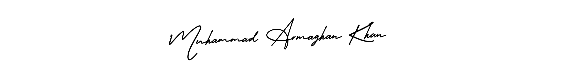 It looks lik you need a new signature style for name Muhammad Armaghan Khan. Design unique handwritten (AmerikaSignatureDemo-Regular) signature with our free signature maker in just a few clicks. Muhammad Armaghan Khan signature style 3 images and pictures png