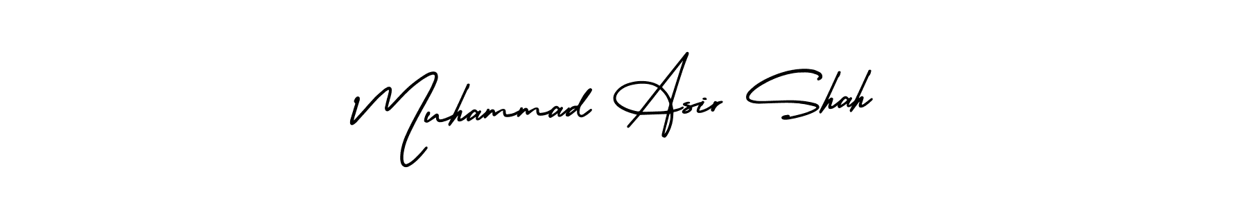 The best way (AmerikaSignatureDemo-Regular) to make a short signature is to pick only two or three words in your name. The name Muhammad Asir Shah include a total of six letters. For converting this name. Muhammad Asir Shah signature style 3 images and pictures png