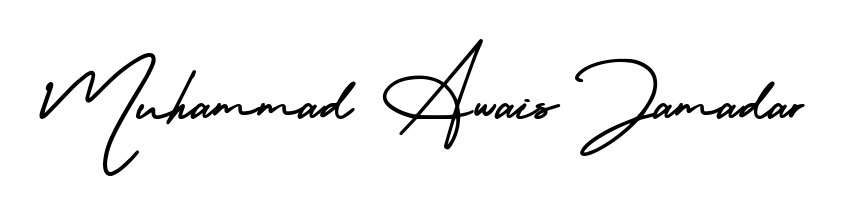 The AmerikaSignatureDemo-Regular font transforms the name Muhammad Awais Jamadar into an executive sign with sharp precision and distinguished character. Muhammad Awais Jamadar signature style 3 images and pictures png
