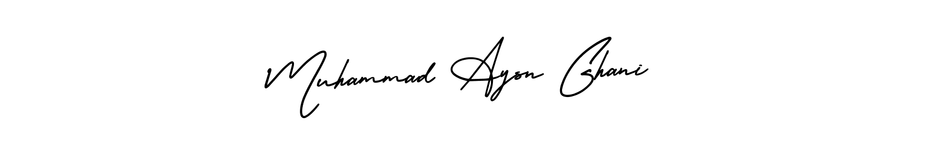 This is the best signature style for the Muhammad Aysn Ghani name. Also you like these signature font (AmerikaSignatureDemo-Regular). Mix name signature. Muhammad Aysn Ghani signature style 3 images and pictures png
