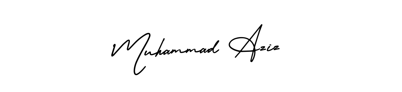 You should practise on your own different ways (AmerikaSignatureDemo-Regular) to write your name (Muhammad Aziz) in signature. don't let someone else do it for you. Muhammad Aziz signature style 3 images and pictures png