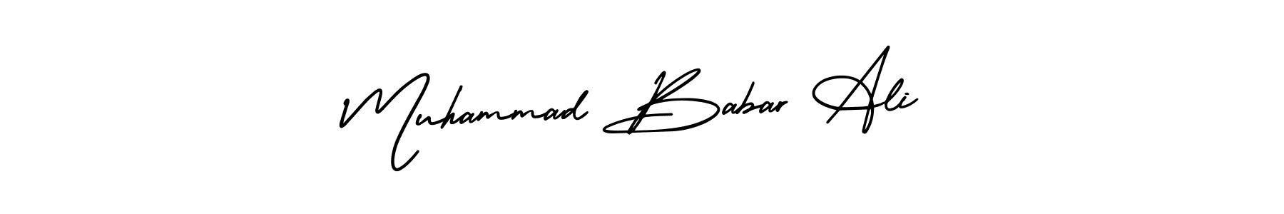 It looks lik you need a new signature style for name Muhammad Babar Ali. Design unique handwritten (AmerikaSignatureDemo-Regular) signature with our free signature maker in just a few clicks. Muhammad Babar Ali signature style 3 images and pictures png