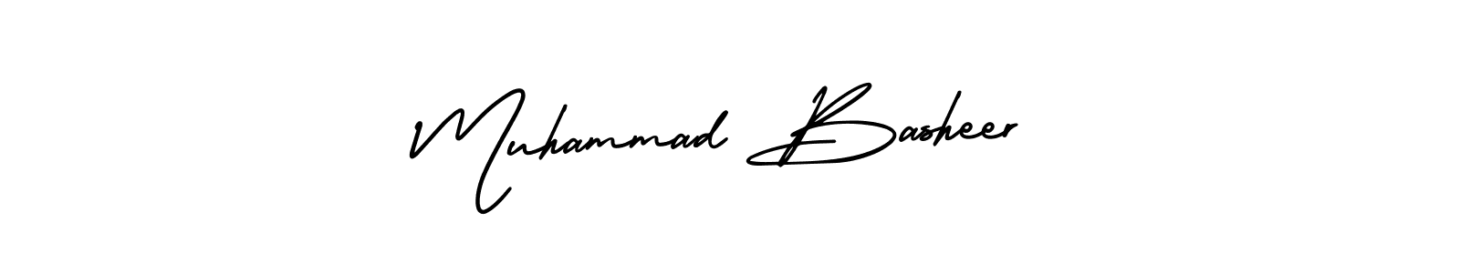 How to make Muhammad Basheer name signature. Use AmerikaSignatureDemo-Regular style for creating short signs online. This is the latest handwritten sign. Muhammad Basheer signature style 3 images and pictures png