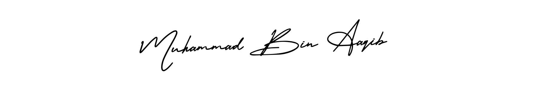 Muhammad Bin Aaqib stylish signature style. Best Handwritten Sign (AmerikaSignatureDemo-Regular) for my name. Handwritten Signature Collection Ideas for my name Muhammad Bin Aaqib. Muhammad Bin Aaqib signature style 3 images and pictures png