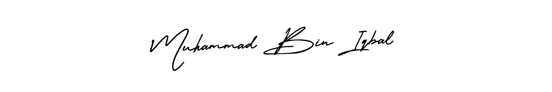Use a signature maker to create a handwritten signature online. With this signature software, you can design (AmerikaSignatureDemo-Regular) your own signature for name Muhammad Bin Iqbal. Muhammad Bin Iqbal signature style 3 images and pictures png