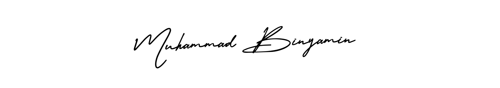 Muhammad Binyamin stylish signature style. Best Handwritten Sign (AmerikaSignatureDemo-Regular) for my name. Handwritten Signature Collection Ideas for my name Muhammad Binyamin. Muhammad Binyamin signature style 3 images and pictures png