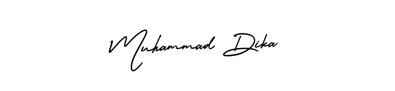 You should practise on your own different ways (AmerikaSignatureDemo-Regular) to write your name (Muhammad Dika) in signature. don't let someone else do it for you. Muhammad Dika signature style 3 images and pictures png