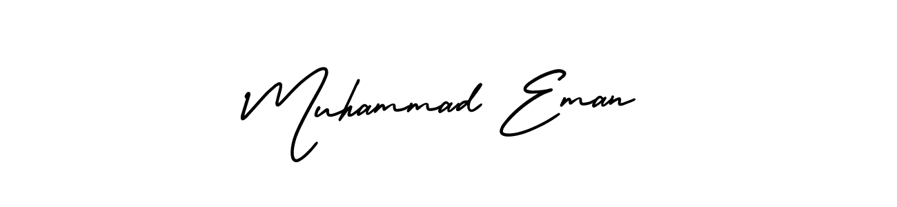 How to make Muhammad Eman name signature. Use AmerikaSignatureDemo-Regular style for creating short signs online. This is the latest handwritten sign. Muhammad Eman signature style 3 images and pictures png
