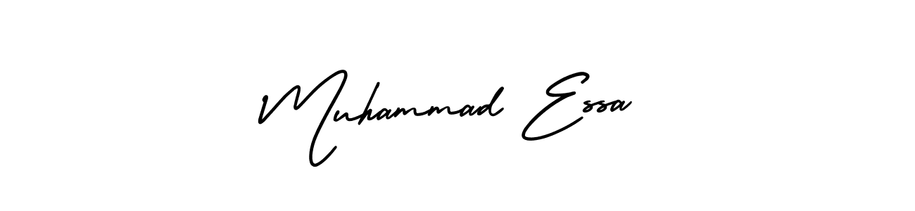 The best way (AmerikaSignatureDemo-Regular) to make a short signature is to pick only two or three words in your name. The name Muhammad Essa include a total of six letters. For converting this name. Muhammad Essa signature style 3 images and pictures png