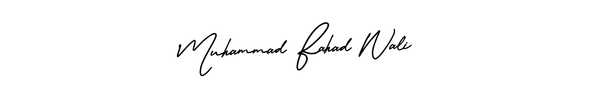 This is the best signature style for the Muhammad Fahad Wali name. Also you like these signature font (AmerikaSignatureDemo-Regular). Mix name signature. Muhammad Fahad Wali signature style 3 images and pictures png