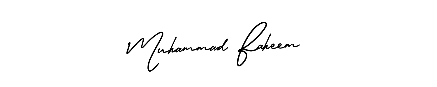 Best and Professional Signature Style for Muhammad Faheem. AmerikaSignatureDemo-Regular Best Signature Style Collection. Muhammad Faheem signature style 3 images and pictures png