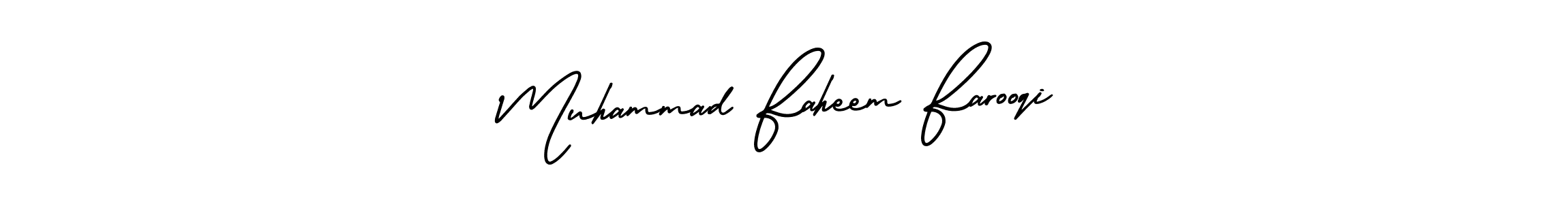 Make a short Muhammad Faheem Farooqi signature style. Manage your documents anywhere anytime using AmerikaSignatureDemo-Regular. Create and add eSignatures, submit forms, share and send files easily. Muhammad Faheem Farooqi signature style 3 images and pictures png