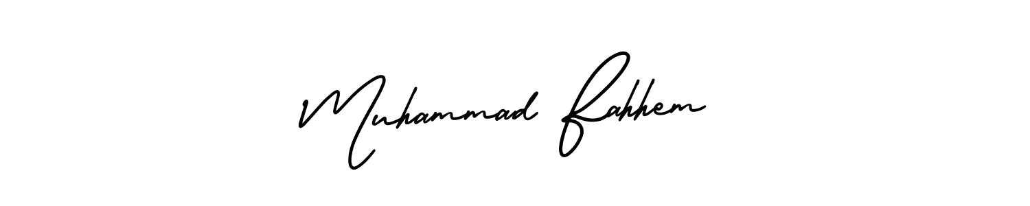 This is the best signature style for the Muhammad Fahhem name. Also you like these signature font (AmerikaSignatureDemo-Regular). Mix name signature. Muhammad Fahhem signature style 3 images and pictures png