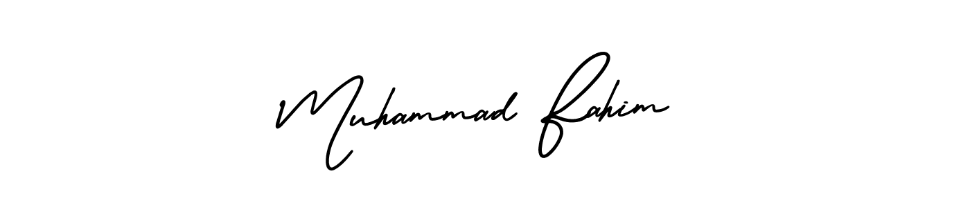 The best way (AmerikaSignatureDemo-Regular) to make a short signature is to pick only two or three words in your name. The name Muhammad Fahim include a total of six letters. For converting this name. Muhammad Fahim signature style 3 images and pictures png