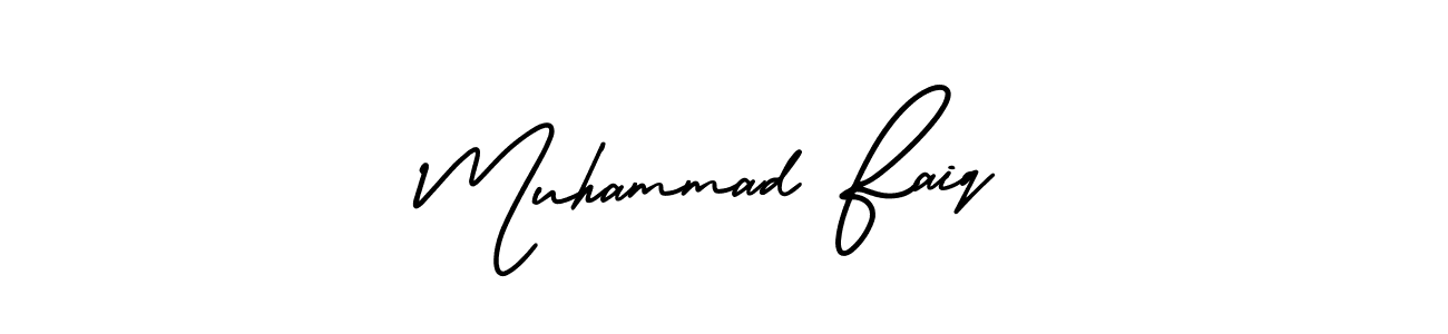 Use a signature maker to create a handwritten signature online. With this signature software, you can design (AmerikaSignatureDemo-Regular) your own signature for name Muhammad Faiq. Muhammad Faiq signature style 3 images and pictures png