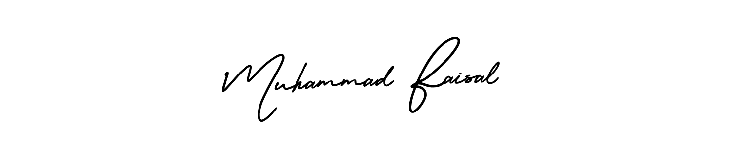 You should practise on your own different ways (AmerikaSignatureDemo-Regular) to write your name (Muhammad Faisal) in signature. don't let someone else do it for you. Muhammad Faisal signature style 3 images and pictures png