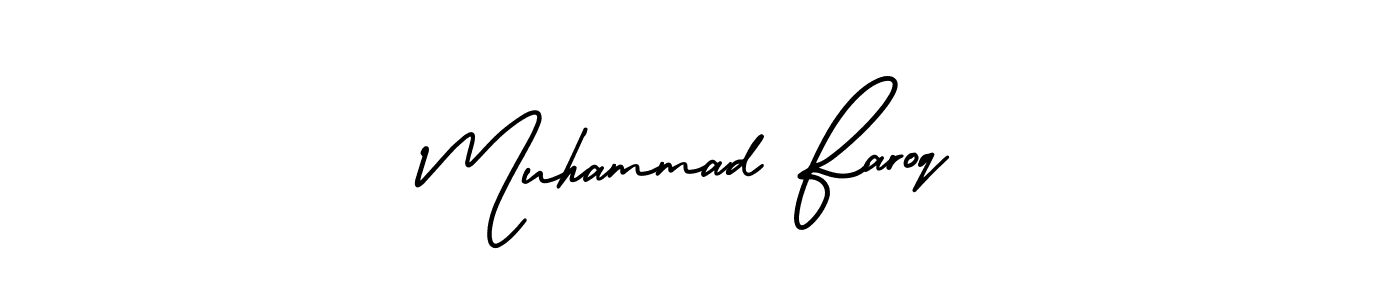 Use a signature maker to create a handwritten signature online. With this signature software, you can design (AmerikaSignatureDemo-Regular) your own signature for name Muhammad Faroq. Muhammad Faroq signature style 3 images and pictures png