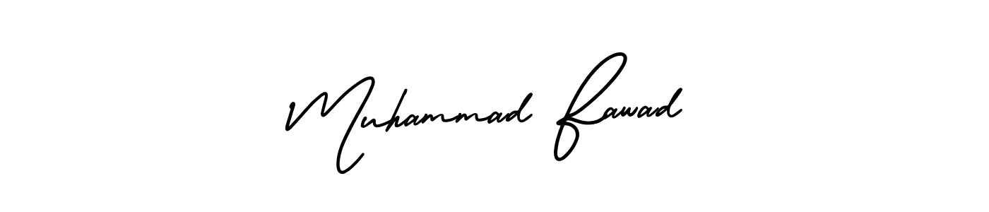 You should practise on your own different ways (AmerikaSignatureDemo-Regular) to write your name (Muhammad Fawad) in signature. don't let someone else do it for you. Muhammad Fawad signature style 3 images and pictures png