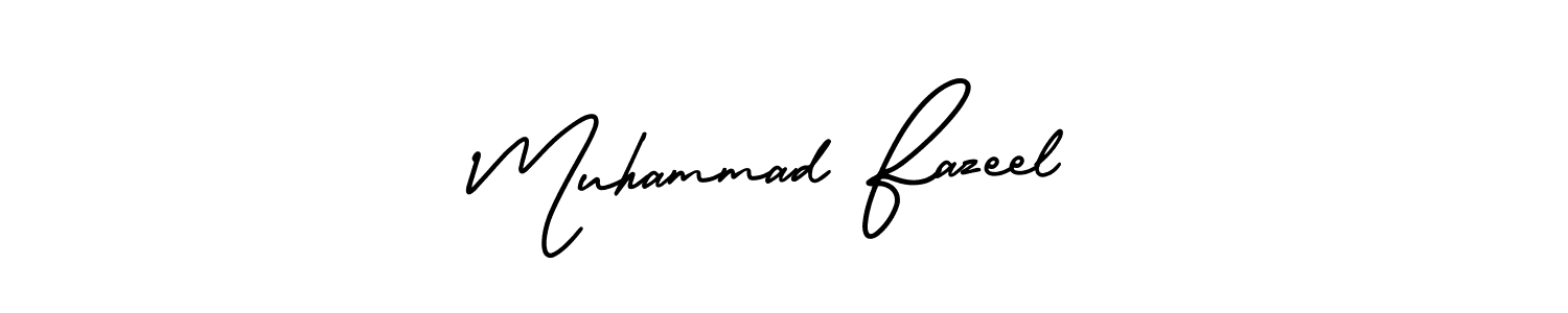 Make a short Muhammad Fazeel signature style. Manage your documents anywhere anytime using AmerikaSignatureDemo-Regular. Create and add eSignatures, submit forms, share and send files easily. Muhammad Fazeel signature style 3 images and pictures png