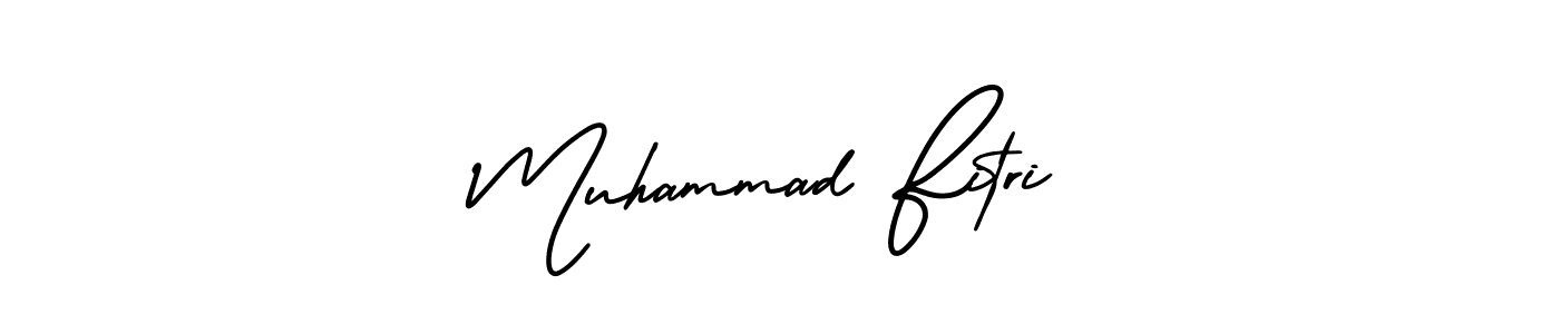 The best way (AmerikaSignatureDemo-Regular) to make a short signature is to pick only two or three words in your name. The name Muhammad Fitri include a total of six letters. For converting this name. Muhammad Fitri signature style 3 images and pictures png