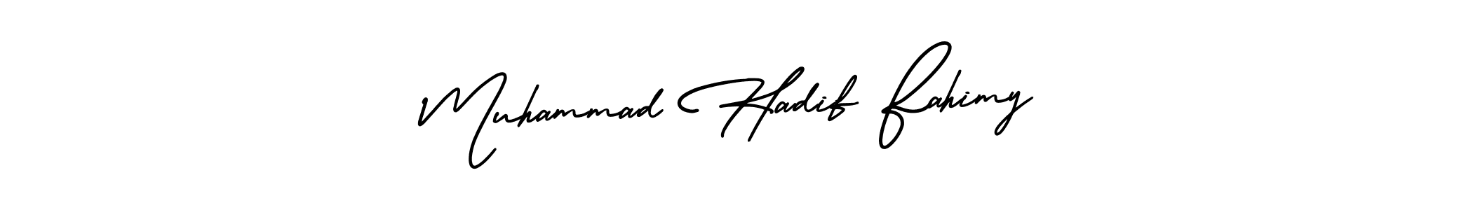 Create a beautiful signature design for name Muhammad Hadif Fahimy. With this signature (AmerikaSignatureDemo-Regular) fonts, you can make a handwritten signature for free. Muhammad Hadif Fahimy signature style 3 images and pictures png