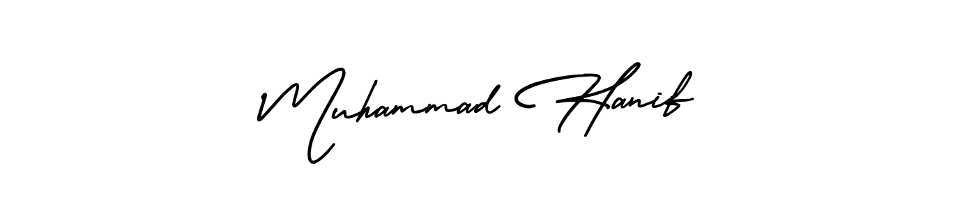 It looks lik you need a new signature style for name Muhammad Hanif. Design unique handwritten (AmerikaSignatureDemo-Regular) signature with our free signature maker in just a few clicks. Muhammad Hanif signature style 3 images and pictures png