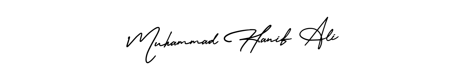 It looks lik you need a new signature style for name Muhammad Hanif Ali. Design unique handwritten (AmerikaSignatureDemo-Regular) signature with our free signature maker in just a few clicks. Muhammad Hanif Ali signature style 3 images and pictures png