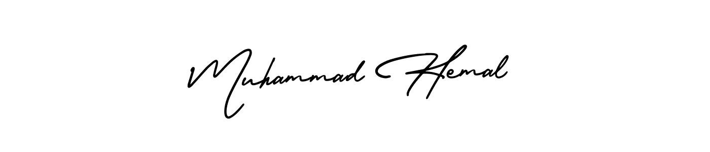 How to Draw Muhammad Hemal signature style? AmerikaSignatureDemo-Regular is a latest design signature styles for name Muhammad Hemal. Muhammad Hemal signature style 3 images and pictures png