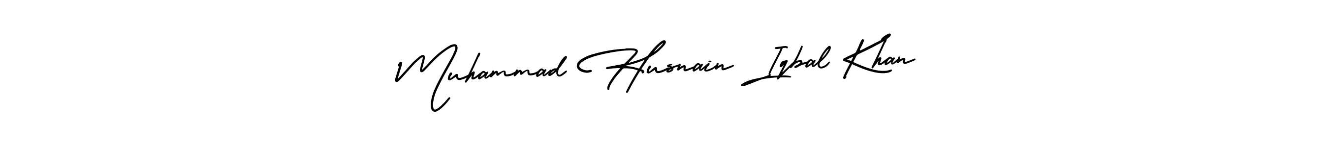 This is the best signature style for the Muhammad Husnain Iqbal Khan name. Also you like these signature font (AmerikaSignatureDemo-Regular). Mix name signature. Muhammad Husnain Iqbal Khan signature style 3 images and pictures png