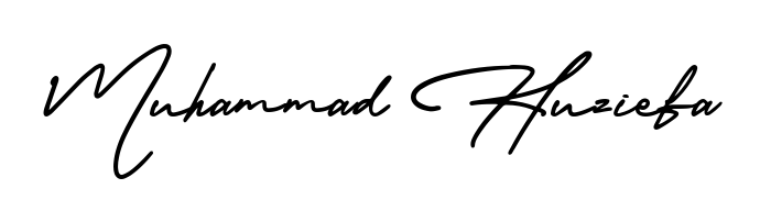 Transform the name Muhammad Huziefa into a signature masterpiece using AmerikaSignatureDemo-Regular font. Ideal for photographers, artists, and creators looking for watermarks. Muhammad Huziefa signature style 3 images and pictures png