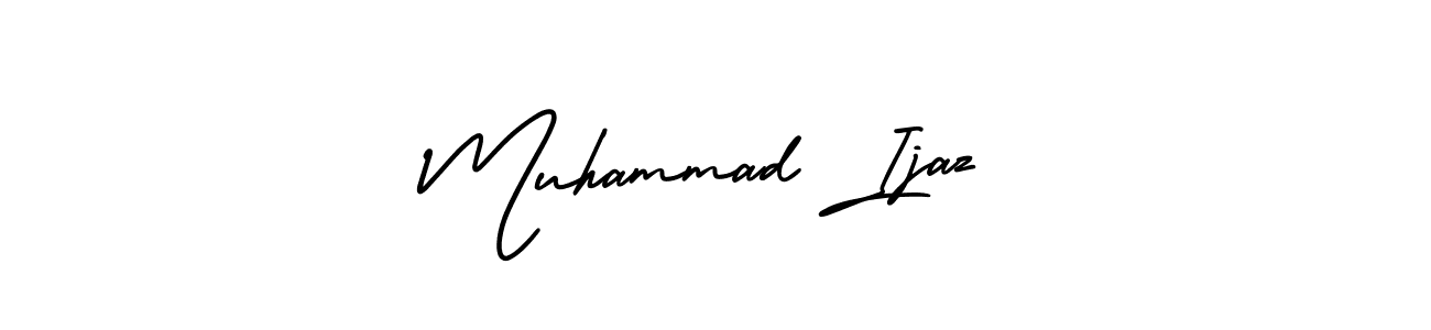 You should practise on your own different ways (AmerikaSignatureDemo-Regular) to write your name (Muhammad Ijaz) in signature. don't let someone else do it for you. Muhammad Ijaz signature style 3 images and pictures png