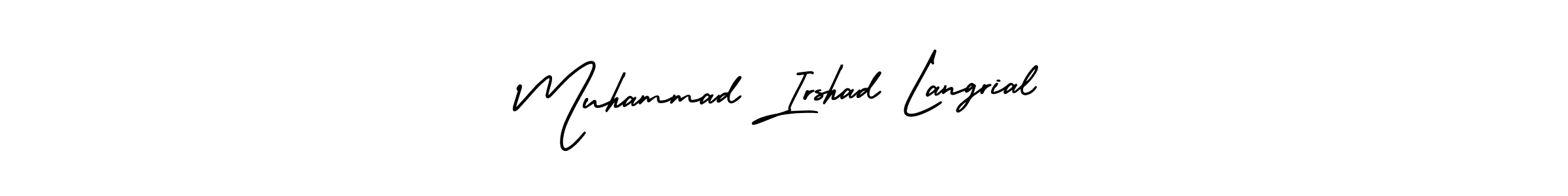 This is the best signature style for the Muhammad Irshad Langrial name. Also you like these signature font (AmerikaSignatureDemo-Regular). Mix name signature. Muhammad Irshad Langrial signature style 3 images and pictures png