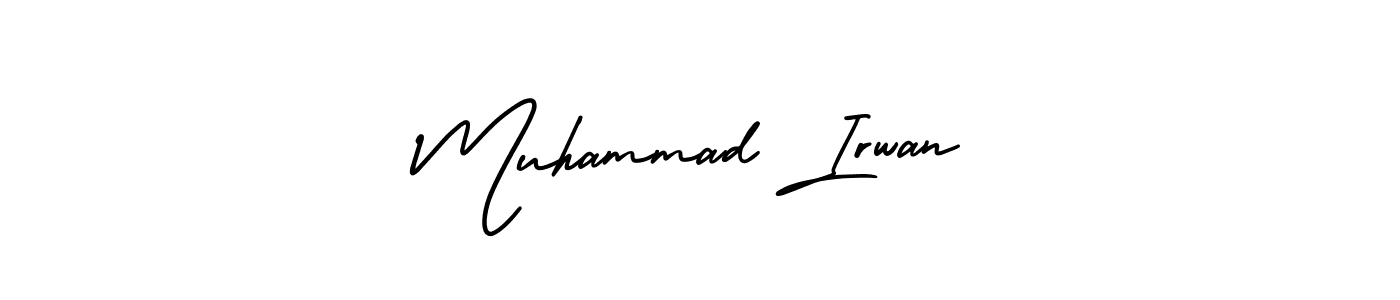The best way (AmerikaSignatureDemo-Regular) to make a short signature is to pick only two or three words in your name. The name Muhammad Irwan include a total of six letters. For converting this name. Muhammad Irwan signature style 3 images and pictures png