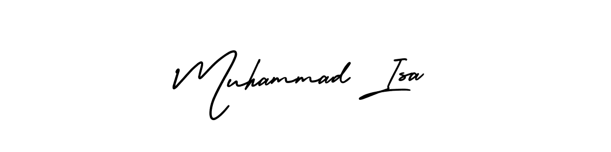 How to make Muhammad Isa name signature. Use AmerikaSignatureDemo-Regular style for creating short signs online. This is the latest handwritten sign. Muhammad Isa signature style 3 images and pictures png