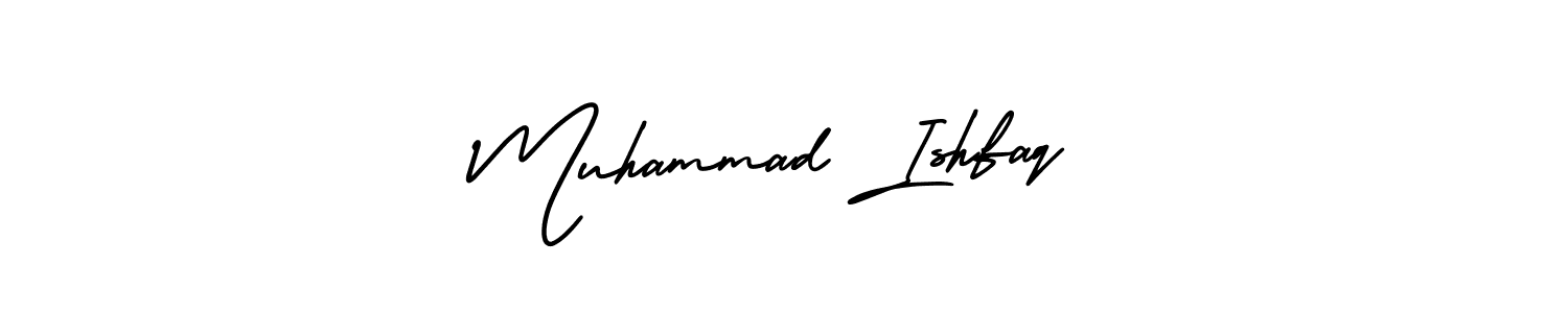 Muhammad Ishfaq stylish signature style. Best Handwritten Sign (AmerikaSignatureDemo-Regular) for my name. Handwritten Signature Collection Ideas for my name Muhammad Ishfaq. Muhammad Ishfaq signature style 3 images and pictures png
