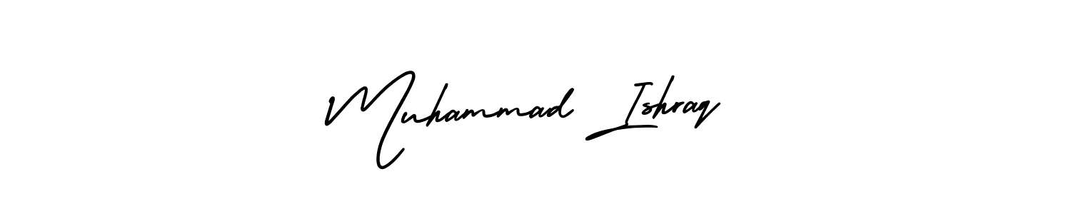 It looks lik you need a new signature style for name Muhammad Ishraq. Design unique handwritten (AmerikaSignatureDemo-Regular) signature with our free signature maker in just a few clicks. Muhammad Ishraq signature style 3 images and pictures png