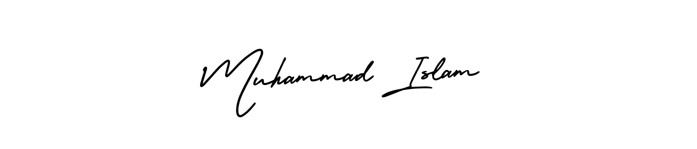 Design your own signature with our free online signature maker. With this signature software, you can create a handwritten (AmerikaSignatureDemo-Regular) signature for name Muhammad Islam. Muhammad Islam signature style 3 images and pictures png