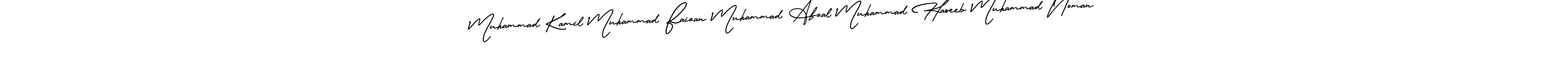 This is the best signature style for the Muhammad Kamil Muhammad Faizan Muhammad Afzal Muhammad Haseeb Muhammad Noman name. Also you like these signature font (AmerikaSignatureDemo-Regular). Mix name signature. Muhammad Kamil Muhammad Faizan Muhammad Afzal Muhammad Haseeb Muhammad Noman signature style 3 images and pictures png