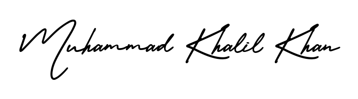 Similarly AmerikaSignatureDemo-Regular is the best handwritten signature design. Signature creator online. You can use it as an online autograph creator for name Muhammad Khalil Khan. Muhammad Khalil Khan signature style 3 images and pictures png