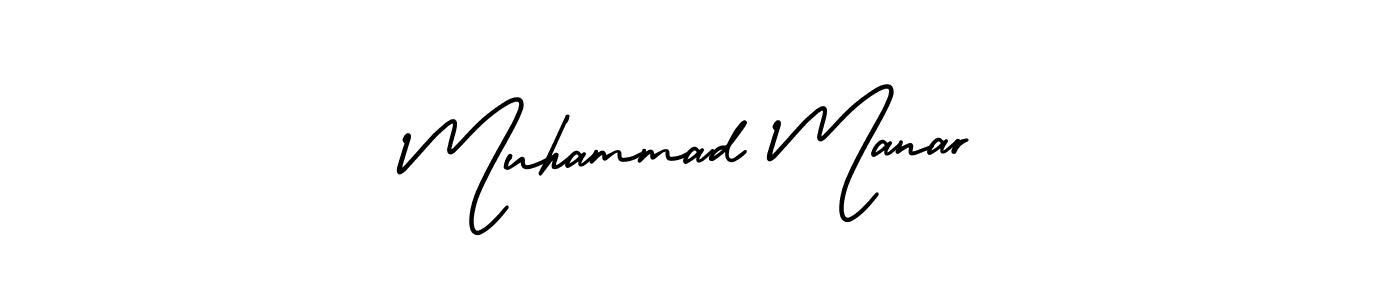 You should practise on your own different ways (AmerikaSignatureDemo-Regular) to write your name (Muhammad Manar) in signature. don't let someone else do it for you. Muhammad Manar signature style 3 images and pictures png