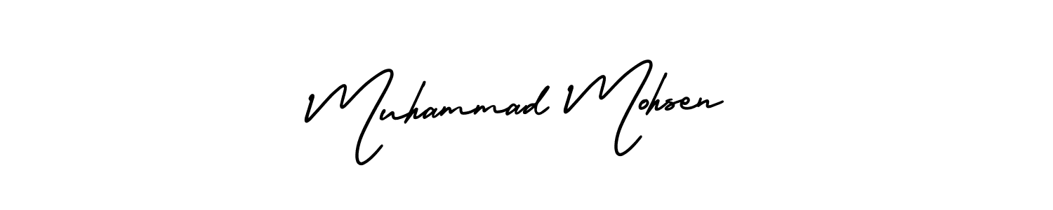 How to Draw Muhammad Mohsen signature style? AmerikaSignatureDemo-Regular is a latest design signature styles for name Muhammad Mohsen. Muhammad Mohsen signature style 3 images and pictures png
